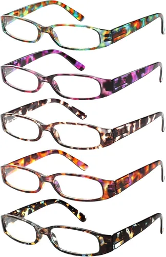 Kerecsen - 5 pares de gafas de lectura de moda para mujer con bisagras de resorte