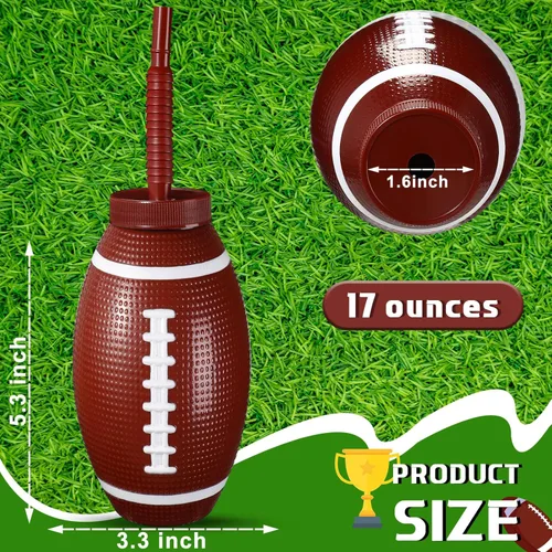 Miniatura 2 de Sumind 12 vasos deportivos con pajitas y tapas, vasos de plástico de 17 onzas a granel para adultos, cumpleaños, fiestas temáticas, suministros