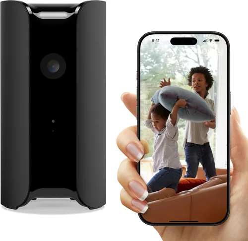 Cámara de seguridad para interiores Canary Pro 1080p HD WiFi IP | Observación de video en vivo 24/7, sirena, monitor de clima, alertas de