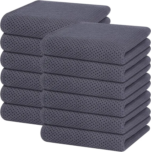 Miniatura 51 de Homaxy Paños de cocina de 100% algodón con tejido de gofre, ultra suaves, absorbentes, de secado rápido, 12 x 12 pulgadas, paquete de 6, amarillo