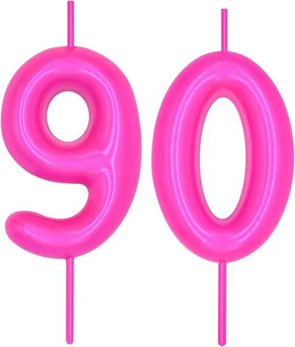 Miniatura 225 de DERVENTA Vela con números de 2.36 pulgadas, decoración perfecta para cumpleaños, brunch, postre, pastel, 1 pieza (número 0 rosa)