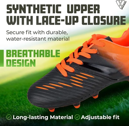 Miniatura 2 de Vizari Liga FG - Botines de fútbol para niños, 100% sintéticos, para un uso cómodo, zapatos de fútbol de dos tonos resistentes al agua con forro