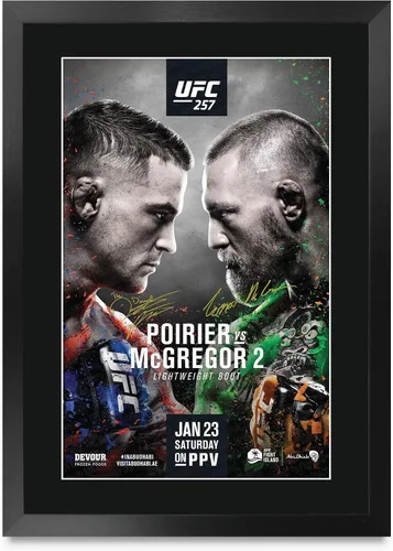 Miniatura 11 de HWC Trading UFC 229 Pelea Khabib Nurmagomedov vs Conor McGregor 40 x 30 cm Regalos con Marco Autógrafo Impreso y Firmado para Fans de Recuerdos