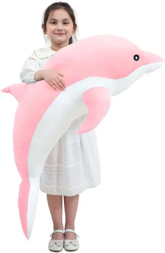 Miniatura 6 de Kekeso - Almohada gigante de delfín de peluche, suave almohada de ballena para abrazar, almohada de delfín rellena para niños y niñas