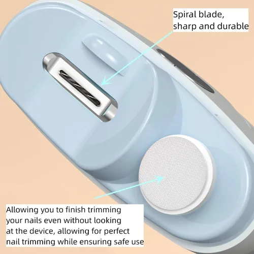 Miniatura 4 de Cortaúñas eléctrico inteligente para adultos mayores, recortador automático de uñas con 3 velocidades de potencia fuerte, recortador de uñas grueso