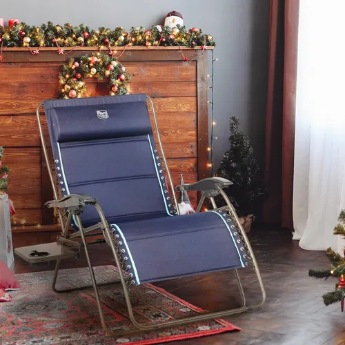 Miniatura 2 de TIMBER RIDGE Silla reclinable de gravedad cero extra grande, de 33 pulgadas de ancho XXL, con mesa auxiliar, silla de salón acolchada completa