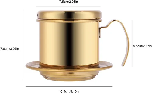 Miniatura 8 de Filtro de café vietnamita, cafetera gotera, taza de prensa portátil de acero inoxidable, infusor manual para oficina, hogar, cocina, campamento