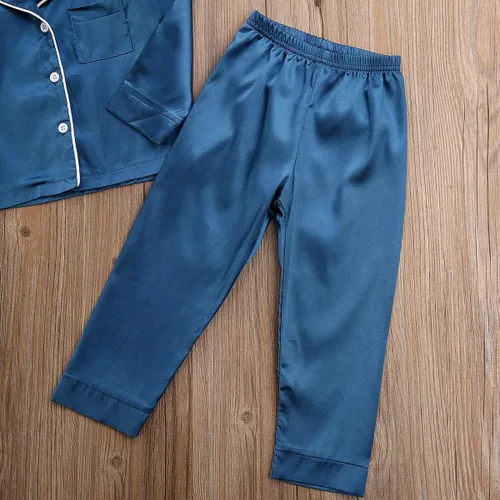 Miniatura 77 de Conjunto de pijama de manga larga con botones para niña pequeña, conjunto de ropa de dormir