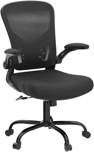 Miniatura 5 de Flysky Silla de oficina de malla, sillas ergonómicas de escritorio para computadora para oficina en casa, con reposabrazos abatibles