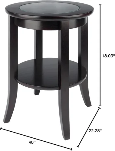 Miniatura 2 de Winsome Génova - Mesa de centro rectangular con tapa de cristal y estante y mesa ocasional de Génova de madera, color espresso