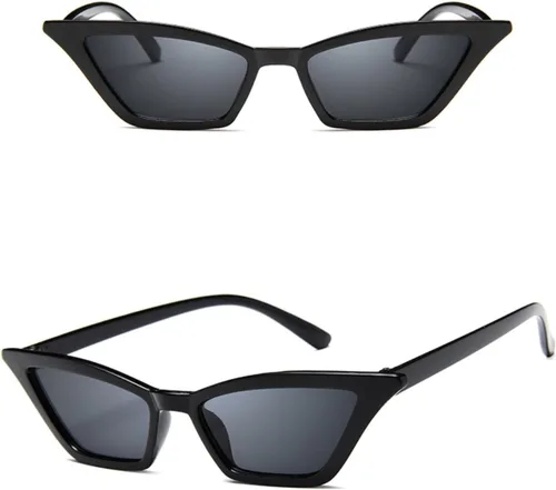 W&Y YING - Gafas de sol de diseño ojo de gato, lentes y marco pequeños de colores estilo vintage para mujer