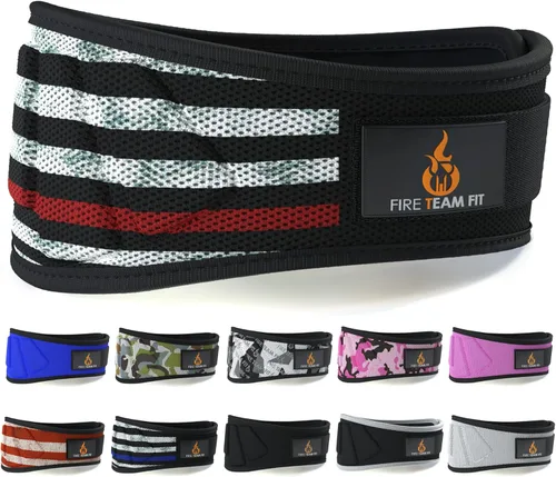 Miniatura 10 de Cinturón para levantamiento de pesas Fire Team Fit, para hombres y mujeres, de 6 pulgadas, soporte de espalda para fisicoculturismo y fitness, ideal