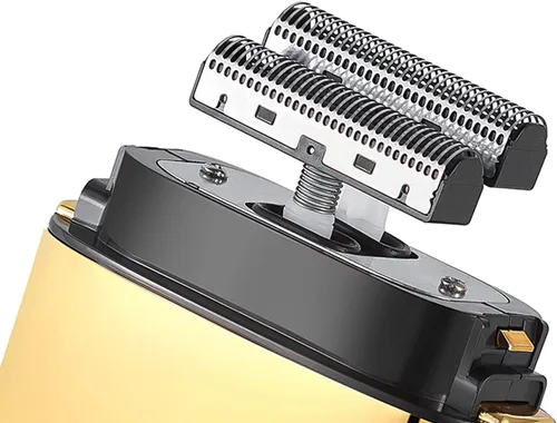 Miniatura 4 de KEMEI Maquinillas de afeitar eléctricas para hombres, maquinilla de afeitar eléctrica profesional de metal, afeitadoras de litio y titanio, Dorado
