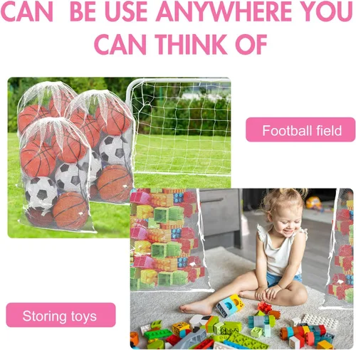 Miniatura 6 de Berlune Bolsas grandes de malla para lavandería, 24 x 36 pulgadas, juego de lavado a granel con cordón para uso comercial, dormitorios, alquileres