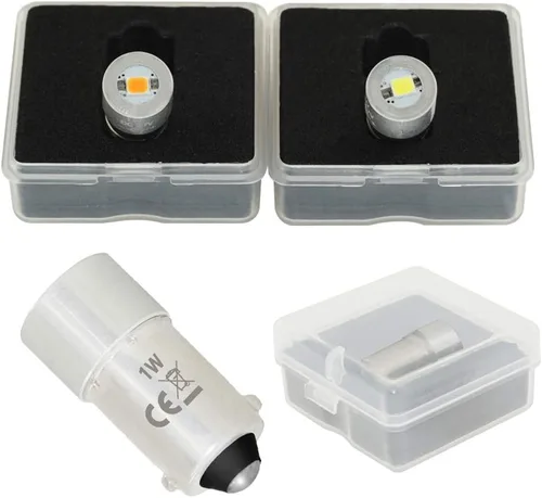 Miniatura 6 de BA9S 1W 3v BA9 LED antorcha faro mini cabeza lámpara linterna bombilla 2 celdas C & D (blanco cálido, 2 celdas C&D 3V)