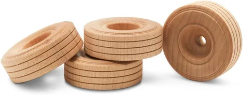 Miniatura 13 de Mini ruedas de madera con banda de rodadura, 1 pulgada de diámetro, paquete de 25, para manualidades y modelos de automóviles de bricolaje, por