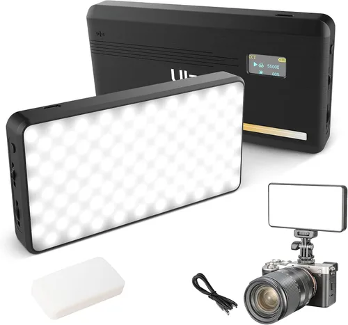 ULANZI VL200 Luz de Vídeo LED Bi-Color, Luz de Vídeo para Cámara, Luz de Cámara Mini Recargable Type-C 5000mAh, Iluminación Ultra Brillante para