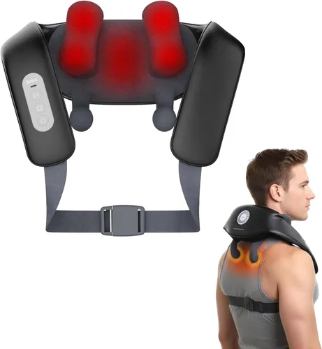 Shiatsu Masajeadores de cuello y espalda con calor, uso de 150 minutos, 4 modos y cabezal de masaje ajustable, regalo del día del padre para papá,