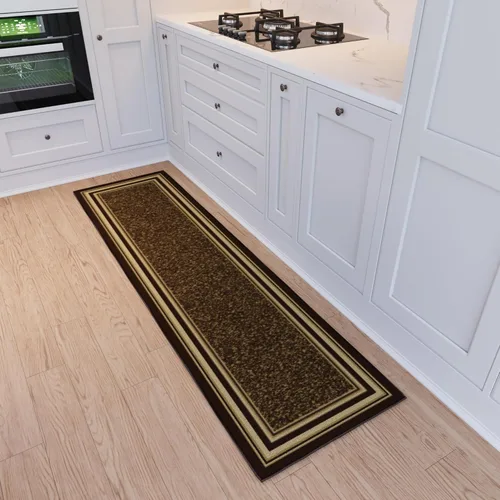Miniatura 41 de Ottomanson Alfombra de pasillo de 1 pies 10 pulgadas x 6 pies, alfombra de cocina con parte trasera de goma antideslizante para área del fregadero