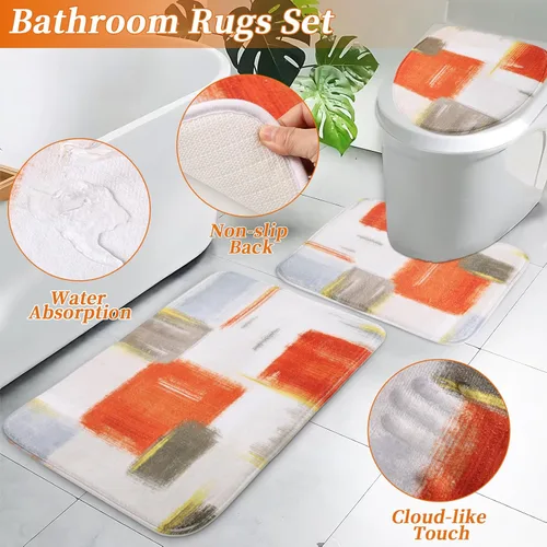 Miniatura 5 de XLHOMO Juego de baño – Juego de accesorios de baño negro, juegos de baño con cortina de ducha y alfombras, juego de cortina de ducha negra
