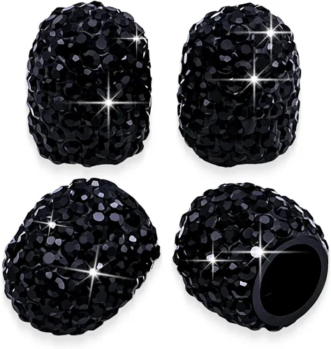 4 tapas de válvula de vástago de neumático con diamantes de cristal brillante, a prueba de polvo, tapas universales de válvula de neumático para