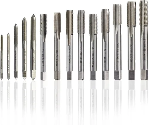 Miniatura 2 de NUSHKI 1 pieza mano derecha máquina enchufe rosca métrica tornillo taladro HSS herramientas de roscado de metal, M2.0x0.4
