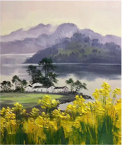 Cuadro de arte de pared de lienzo, flor amarilla, árbol, pájaro, pintura artística, impresiones en lienzo, carteles 27.6x33.5 in sin marco