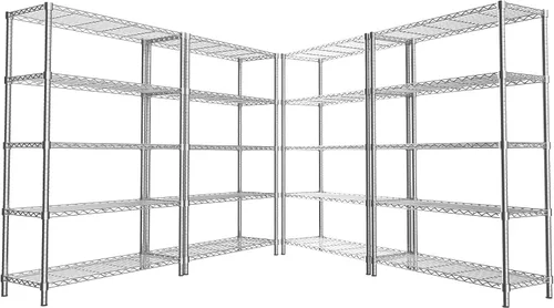 Miniatura 30 de Estantería de alambre resistente de 45 pulgadas de ancho x 20 pulgadas de profundidad x 47 pulgadas de alto, estante de almacenamiento de 3 niveles