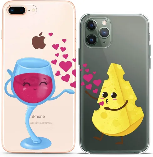 Miniatura 18 de Fundas a juego para parejas compatibles con iPhone 16 15 14 13 12 11 Pro Max Mini Xs X 6s 8 Plus 7+ Xr 10 SE 5 pares Kawaii Sweet Cute Slim Print