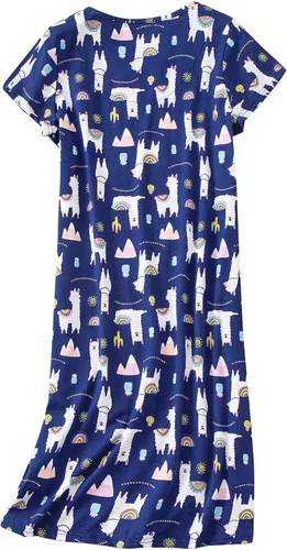 Miniatura 2 de American Trends Camisones para mujer, de algodón, de manga corta, vestido de noche, casual, pijama suave, ropa de dormir