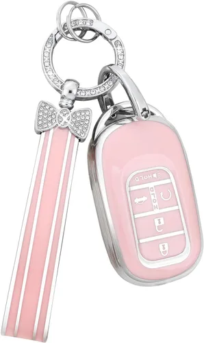 PIFOOG - Funda para llavero Honda 2025 2023 2024 Accord Civic HRV CRV Pilot, accesorios para llaves de automóvil de 5 botones, carcasa brillante,