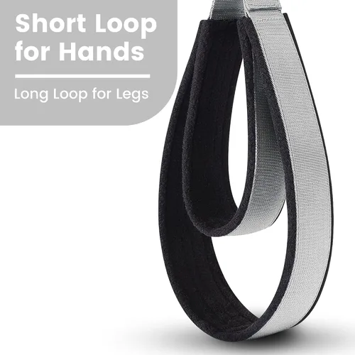 Miniatura 6 de 2 correas cómodas de doble bucle para Pilates de grosor mejorado, correa de anillo en D para gimnasio en casa y accesorios de entrenamiento de yoga