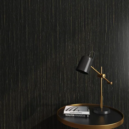 Miniatura 7 de Livelynine Papel tapiz texturizado negro y dorado para despegar y pegar, papel adhesivo negro y dorado para gabinetes, encimeras, escritorio