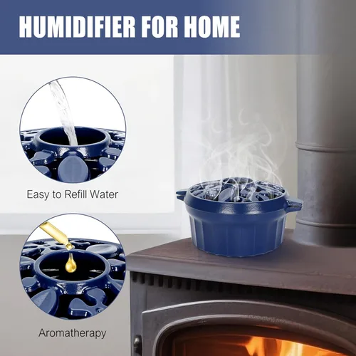Miniatura 2 de G GOOD GAIN Vaporizador para Estufa de Leña - Cuenco Redondo de Hierro Fundido Olla Humidificadora para Chimenea con Abertura Superior Grande
