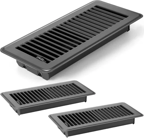 Miniatura 10 de 4 cubiertas de ventilación de piso de 10'', rejillas de piso de servicio pesado, cubiertas de ventilación de calor de metal con acabado a prueba
