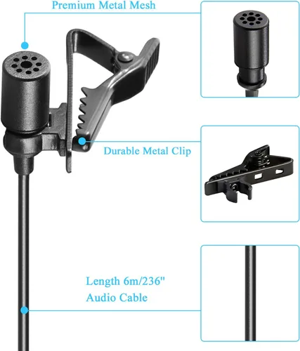 Miniatura 6 de BOYA BY M1 - Micrófono Lavalier para Smartphones, cámaras Canon Nikon réflex digital, videocámaras, grabadoras de audio, PC.