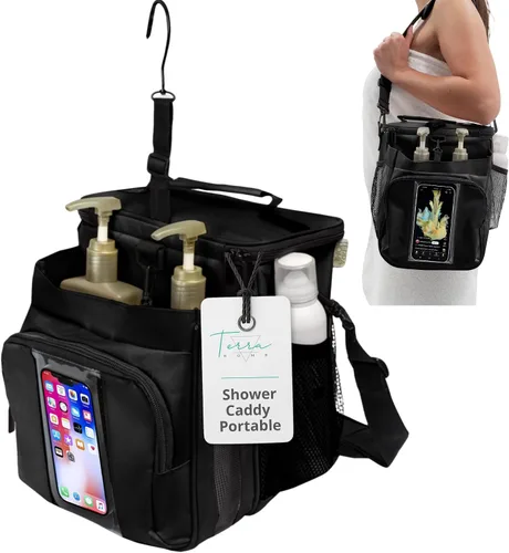 TERRA HOME Bolsa portátil XL para ducha, artículos esenciales para la habitación del dormitorio universitario para hombres, mujeres, estudiantes,