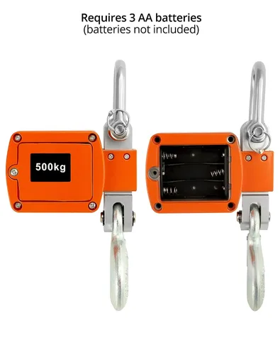 Miniatura 4 de QWORK Báscula digital para grúa resistente, capacidad de 2200 libras/2,204.6 lbs, conversión de unidades duales, báscula colgante industrial precisa