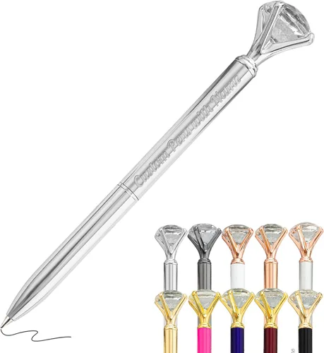 Miniatura 19 de Hasta 100 bolígrafos de diamante personalizados a granel con nombre, bolígrafo de impresión personalizada con logotipo de negocios grabado, mensaje