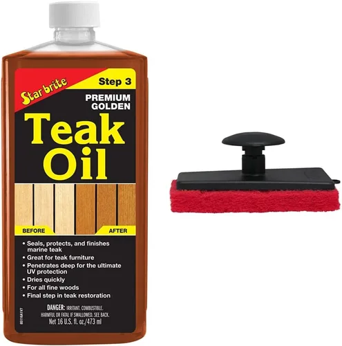 Miniatura 11 de STAR BRITE Aceite de teca dorada prémium de 16 onzas, sellador, conservador y acabado para teca al aire libre y otras maderas finas (085116PW)