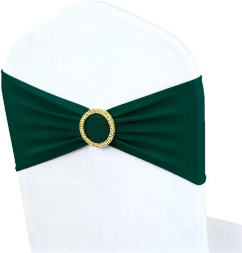 Miniatura 9 de Paquete de 50 bandas para sillas color verde salvia, bandas elásticas para sillas deslizantes, lazos para bodas, fiestas, baby shower, eventos