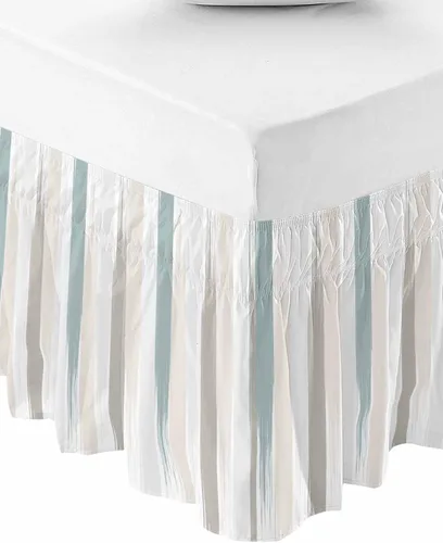 Miniatura 10 de Falda de cama de lunares tamaño Queen de 16 pulgadas de caída, falda de cama elástica ajustable con volantes para cama Queen, diseño de acuarela