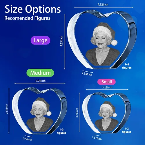 Miniatura 5 de Marco de fotos de cristal 3D personalizado grabado grabado personalizado impresiones de fotos de vidrio regalos de Navidad cubos de fotos gran