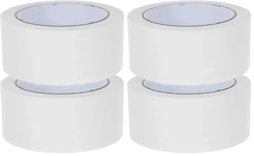 Miniatura 10 de TEHAUX 2 rollos de cinta de papel kraft, cinta de embalaje de papel blanco, 1.772 in x 98.4 ft, grabable, sin recubrimiento, mate y autoadhesivo