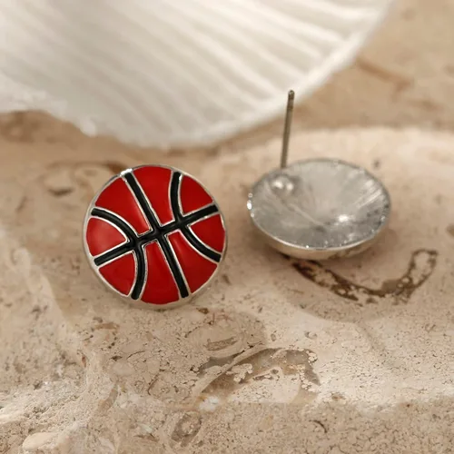 Miniatura 5 de RUOFFETA Aretes colgantes de pelota deportiva, aretes de fútbol, aretes de baloncesto, aretes de voleibol de béisbol, para mujer, regalo