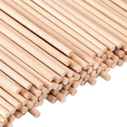 Miniatura 2 de Varillas de madera de 1/8 x 12 pulgadas sin terminar de madera natural para manualidades, palos de bambú para ramo de flores, 200 piezas