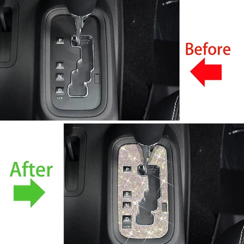 Miniatura 5 de Para Jeep Wrangler JK JKU Accesorios 2012 2013 2014 2015 2016 2017 2018 Bling Gear Shift Box Frame Cover Trim Panel Sticker para mujeres y hombres