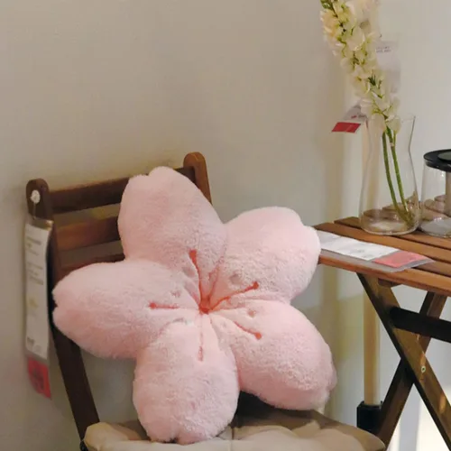 Miniatura 3 de Suave terciopelo de peluche Cojín de flores de cinco estrellas Cojín de trébol de cuatro hojas Sofá Dormitorio Sala de estar Funda de cojín -17 Rosa