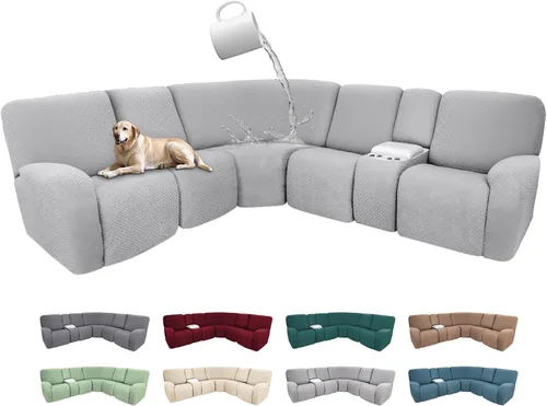 Miniatura 59 de Fundas de sofá reclinable seccional 100% impermeables para sofá reclinable en forma de L, funda de sofá modular de esquina en forma de L, fundas