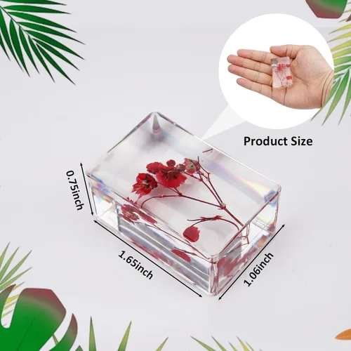 Miniatura 4 de 10 piezas de flor en resina espécimen prensado de flores pisapapeles en resina colección de muestras para escritorio, muestras de flores reales